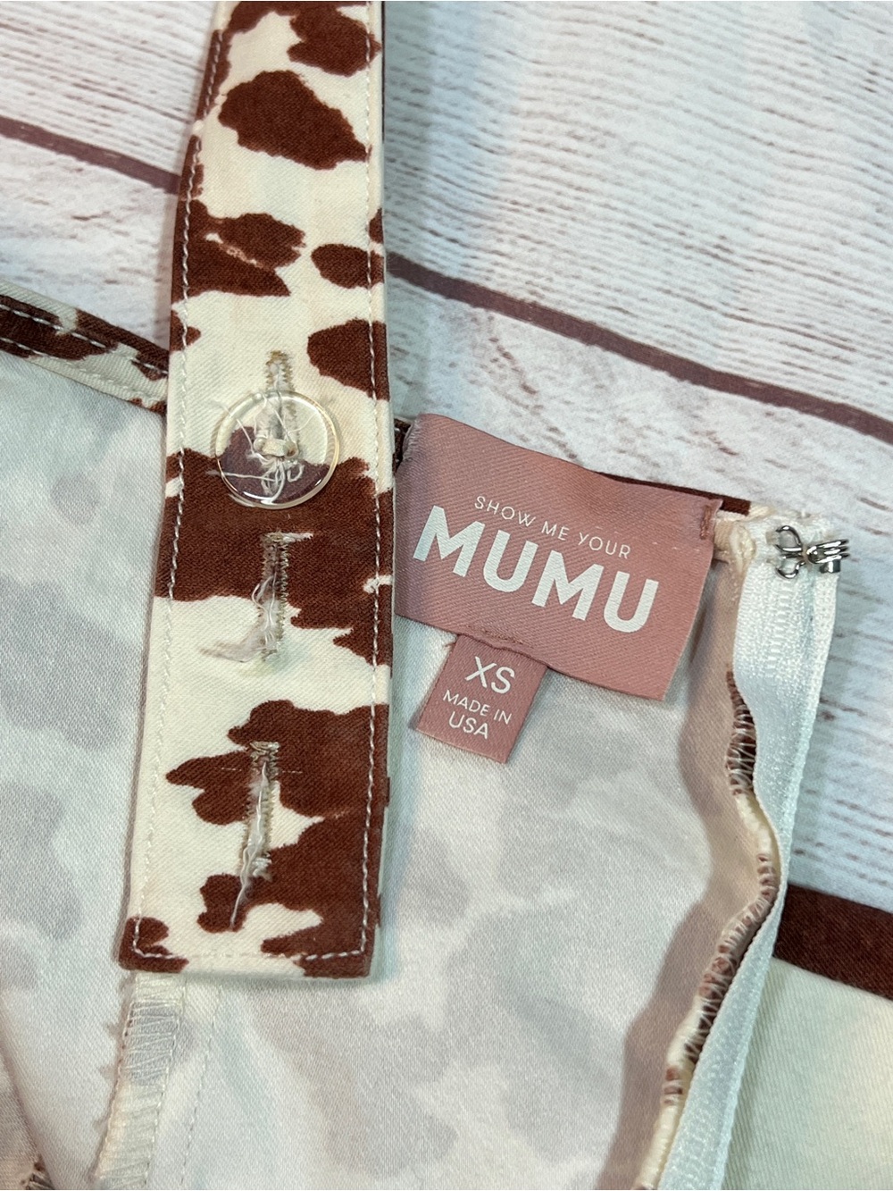 Show Me Your Mumu Dorothy Dress - XS - Holy Cow sleeveless animal print mini - Picture 7 of 11